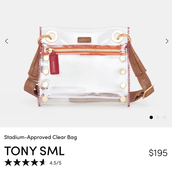 NWT Hammitt Tony Clear Stadium Approved Bag - Picture 4 of 6